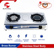 Gas Stove Double Burner Gas Cooker 8Jet And Infrared Stove Gas Dapur Gas Stainless Steel Stove Dapur