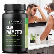 Saw Palmetto Prostate Supplement DHT Blocker for Men Hair Growth, Suitable for Men to Reduce Baldnes