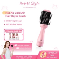 HODEKT Hot Air Cool Air Brush Comb Hair Curler Hair Dryer 2 In 1 360 Rotation Multifunction Hair Str