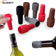GLASSVY Wine Bottle Stopper, Wine Tools Reusable Red Wine Sealer, Silicone Sparkling Wine Bottle Sto