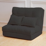 [特價]【班尼斯】日式櫻花沙發床椅~雙人坐單人睡-黑色