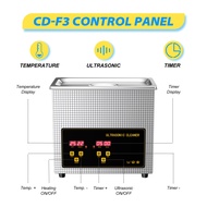 Ultrasonic Cleaner, Jewelry Cleaner, 3L 100W 40kHz Digital Display Heating Ultrasonic Bath with Bask