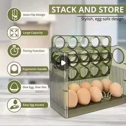 1Pc Egg Storage Box Organizer For Refrigerator Rolling Egg Organizer Holder Fridge Storage Organizer