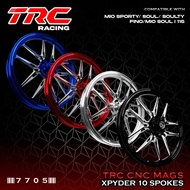 TRC CNC XPYDER 10 SPOKES MAG WHEELS (1.4F x 1.4R x 14) for SPORTY/SOUL/SOULTY/FINO/SOUL I 155 7705