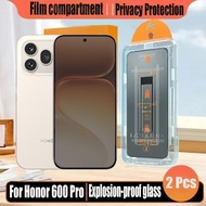 1- 2 Pcs Simple Paste Anti-spy Tempered Glass Privacy Screen Protector For Honor 600 Pro 400 5G Prot