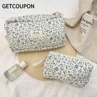 GETCOUPON Makeup Bag, Floral Print Handheld Cosmetics Bag, High Quality Begonia Flower/Rose Handbag 