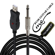 USB Guitar Cable,Guitar Bass to PC USB Recording Cable Adapter Converter Connection Interface, USB t