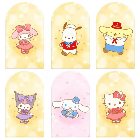 Sanrio Cute Sailor Outfit Theme Arch Backdrop Cover Warm Bokeh Festive Scene For Kids Birthday Baby 