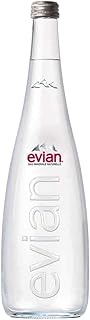 French Sparkling Mineral Water EVIAN Glass 750ml