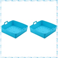 [R Q M U] 2pcs 9In Square Large Silicone Air Fryer Liners Mold for  Air Fryer 6-8QT Reusable Airfrye