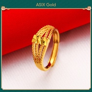 ASIX GOLD แหวนทองแท้ แหวนทอง ทอง 24K 999 ไม่ดำ ไม่ลอก สไตล์คลาสสิก รวย อินเทรนด์ ขนาดใหญ่