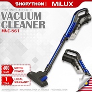 MILUX Vacuum Cleaner MVC-861 (0.6L/600W) Handheld Cyclone Logic HEPA Filter Floor Brush Dusting Crevice Tool Power Motor