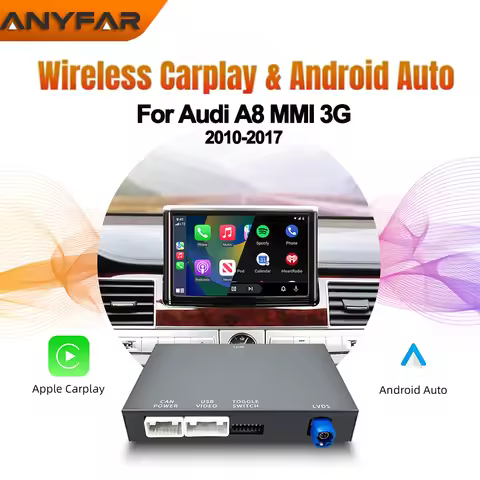for Audi A8 2010–2017, 6.5 Inch/7 Inch Screen, MMI 3G Module Android Auto Mirror Revers with CarPlay