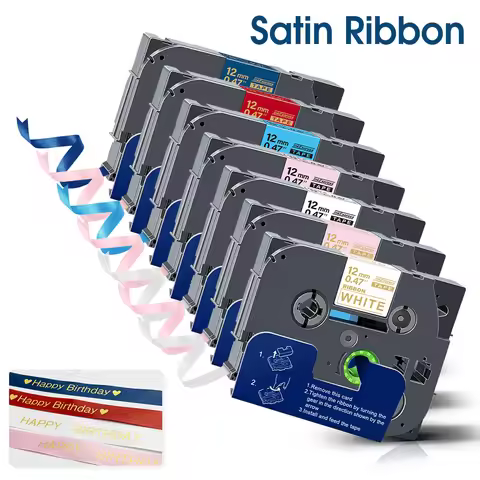 12mm Satin Ribbon for Brother TZe Tape TZe231 Non Adhesive Ribbon Packing Satin Ribbon Compatible Br