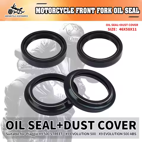 SJ Motorcycle Acccessories Front Fork Dust Cover Oil Seal For Piaggio x9 500 STREET 280 ROJA X9 VOLV