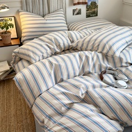 100% Cotton Stripe Style Duvet Cover Set 3-Piece (1 Duvet Cover + 2 Pillowcases)Minimalist Bedding S