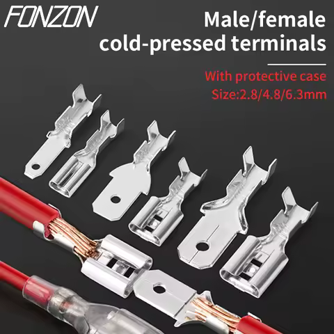 20Pcs Insulated Male and Female Wire Connectors Spade Terminals 2.8/4.8/6.3mm Crimp Spade Connectors