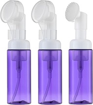 2oz Foam Bottle (3PCS) with Brush, Empty Foaming Pump Dispenser for Hand Soap, Lash Cleanser, Shampo