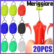 MERIGGIARE 20Pcs Bait Reel Buckle Stopper, 10 Colors Plastic Fishing Line Holder, Durable Colorful K