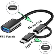 2 In1 USB 3.0 OTG Adapter Cable Type-C + Micro USB To USB 3.0 Interface Converter for Cellphone Char