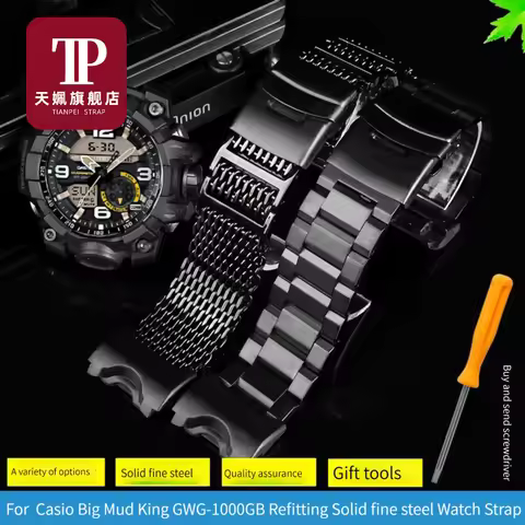 Stainless steel WatchBand For Casio G-SHOCK GWG-1000-1A/A3/1A1 GB/GG Black Men Sport Waterproof Wris
