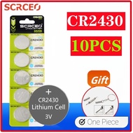 2-10PCS Bateri Butang CR2430 DL2430 BR2430 LM2430 ECR2430 3V Sel Lithium Untuk Jam Tangan, Kereta, M