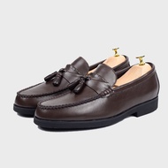 [SilverChrome x Ambrose] Tassel Moccasin Loafer - Coffee (Crepe Sole) (TK886) | Kasut Kulit Coklat L