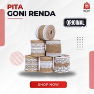 Brocade lace burlap ribbon - jute ribbon gift accessories ribbon jute lace knitted ribbon hampers lo