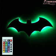 遙控蝙蝠俠鏡子燈 LED遙控七彩變色梳妝鏡壁燈 裝飾燈