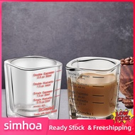 simhoa 2 Pieces Glass Measuring Cup 60ml Milk Juice Coffee Mug for Baking Microwave Milk Hot Cold Drinks Iced Beverage Kitchen Tools