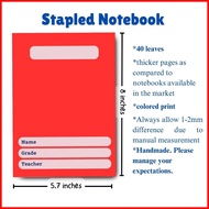 ℡ ● ♕ 40Leaves Color Coded Notebook Writing Notebook Composition K-12 Notebook for Pupils Stapled N