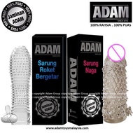 Adam Condom Vibrate Crystal Rocket &amp; Condom Dragon Sex Toy for Men Dildo Enlargement Delay Orgasm Vibration- Kondom Berduri Tahan Lama Sarung Zakar bergetar &amp; Sarung Naga