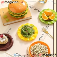 MAGICIAN Mini Dinner Plate, Burger-Shaped Multi-functional Stackable Hamburger Plate Set, Funny Plas