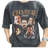 Charlie Swan Twilight Movie Vintage Wash T-shirt/Clock Charlie Swan Billy Burke Unisex Oversize T-shirt