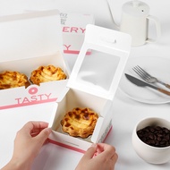 Egg Tart Box Butter Caramel Portuguese Egg Tart Box Fold-Free Window Single 2 Egg Tart Packaging Box