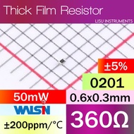 360R 0201 ±5% 50mW Thick Film Resistor 360R Walsin WR02X361JAL