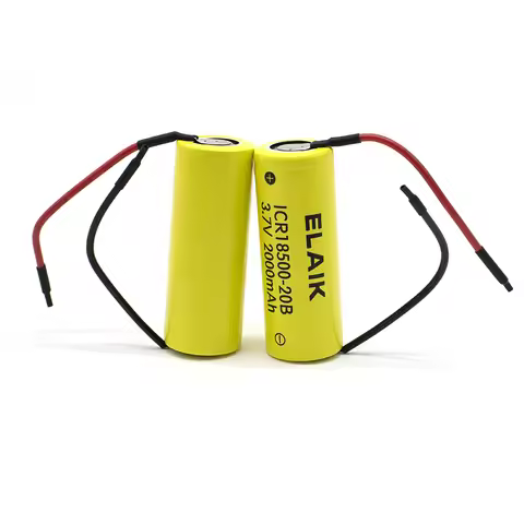 2PCS 3.7V 18500 Rechargeable Battery ICR18500-20B 2000mAh Recarregavel Lithium ion Battery + DIY Lin