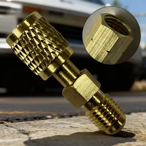 R32 R454B Refrigerant Brass Adapter 1/4" Female To 1/4" Male Reverse Thread Fitting For R32/R454B Co