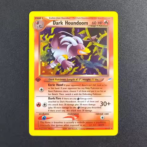 DIY Pokemon TCG Pocket Card 2000 P.M Dark Houndoom 7 Super Rare Collectibles Card Single Classic Gam