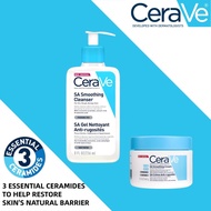 CeraVe SA Smoothing Cleanser & SA Smoothing Cream SA Set Gentle Moisturizing And Acne Treatment