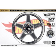 HOTWHEELS Sport Rim HW-01 ｜16 inch 7.0JJ 4x100 ET 40｜DIAMOND BLACK | MYVI , BEZZA , SWIFT , CITY , J