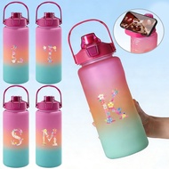 2000ml Reminder water bottle with straw scale big bottle 2Liter gym bottle sport water bottles