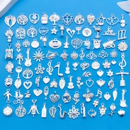 Hot-selling 100 Bright Silver Retro Alloy Silver Jewelry Pendant diy Earrings Keychain Jewelry Acces