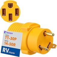 Kanayu 30 Amp to 50 Amp RV Adapter NEMA TT-30P Male to 14-50R Female, Heavy Duty Compact RV Power Co