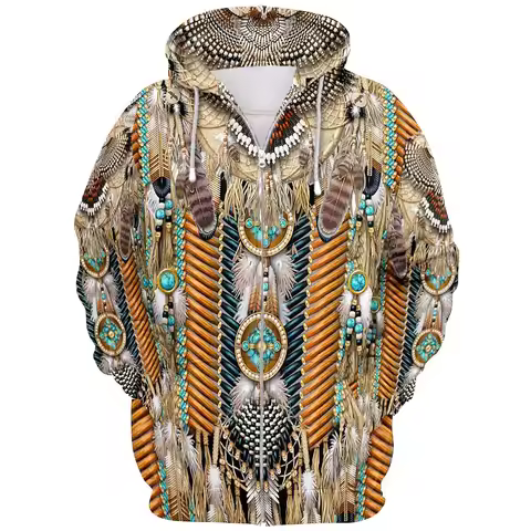 Indian Ethnic Style 3D Print Zipper Hoodies Men Women Fashion Hooded Sweatshirts Oversized Tracksuit