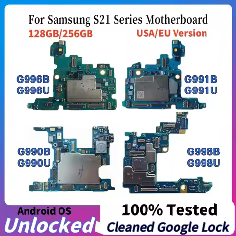 100% Working Unlocked Motherboard for Samsung Galaxy 5G S21 G991 S21FE G990 S21 Ultra G998U G998B S2