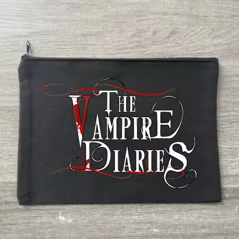 Damon Salvatore The Vampire Diaries Chronicles Vampiricas Storage Zipper Bag Canvas Black Cosmetic B