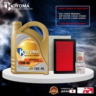NISSAN SERENA C27 2.0 HYBRID OIL FILTER + AIR FILTER + KOYOMA 15W40 MINERAL ENGINE OIL