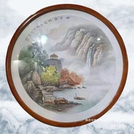 Solid Wood New Chinese Style Wall Hanging Frame Round Round Edge Wooden Frame Frame Embroidery Frame