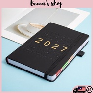 2027 Weekly Monthly Planner Book 2027 Planner Notebook Diary PU Leather Hard Cover Schedule Book A5